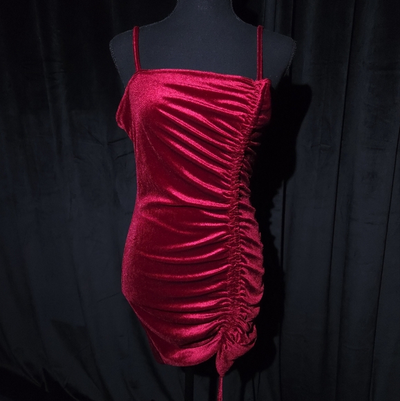 Ktk Red Velvet Mini Dress - Picture 1 of 7